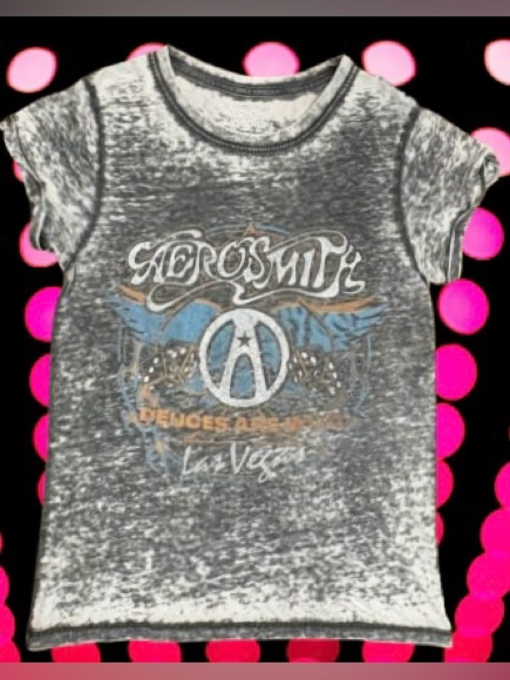 Women's Recycled Karma Aerosmith Vintage  Style Tshirt~Size S